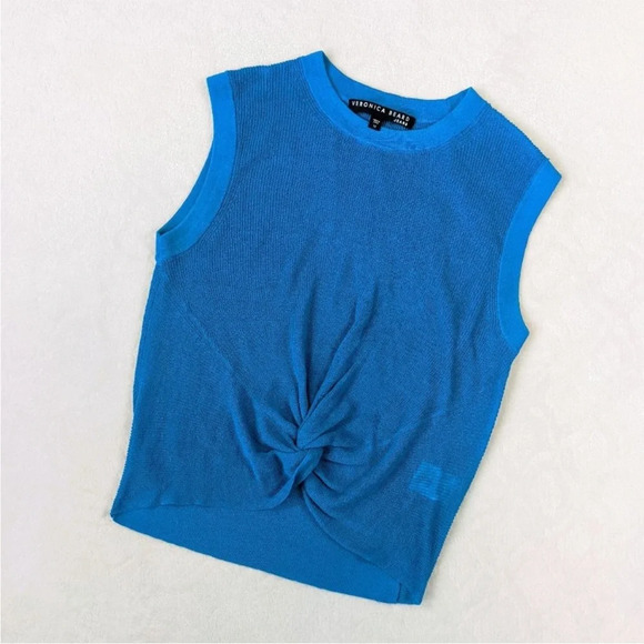 Veronica Beard Kellen Twist Front Sweater Turquoise Sz M - Picture 3 of 13